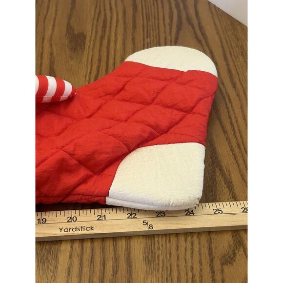 Christmas Santa Nylon Stocking Quilted 28” May Dept Store Stuffed Animal Toy 3D - Picture 6 of 6
